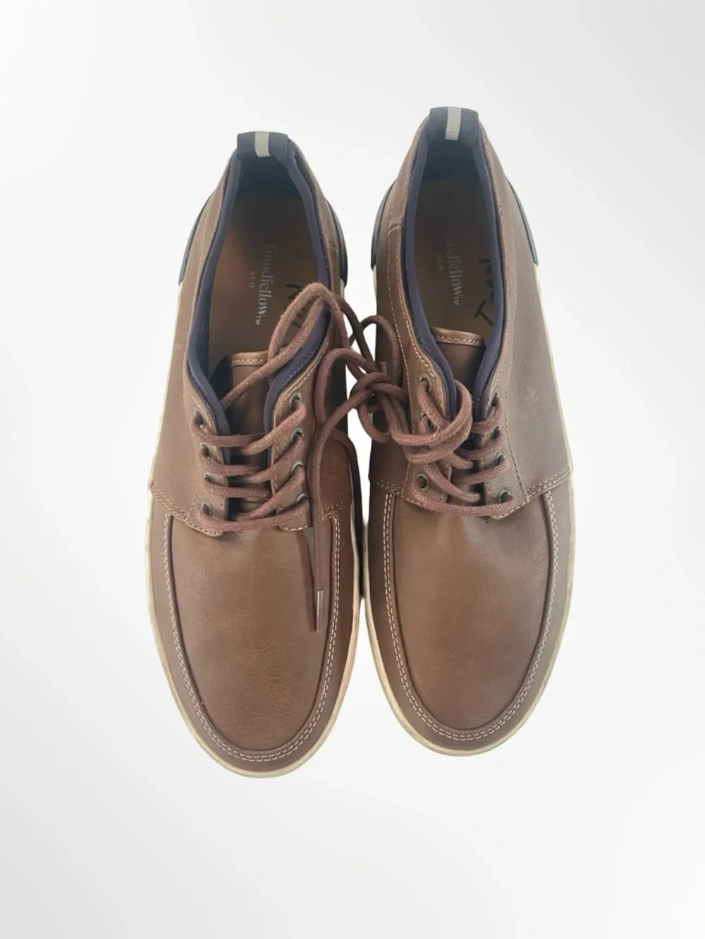 GoodFellow Brown Leather-Style Men's Boat Shoes in size 9